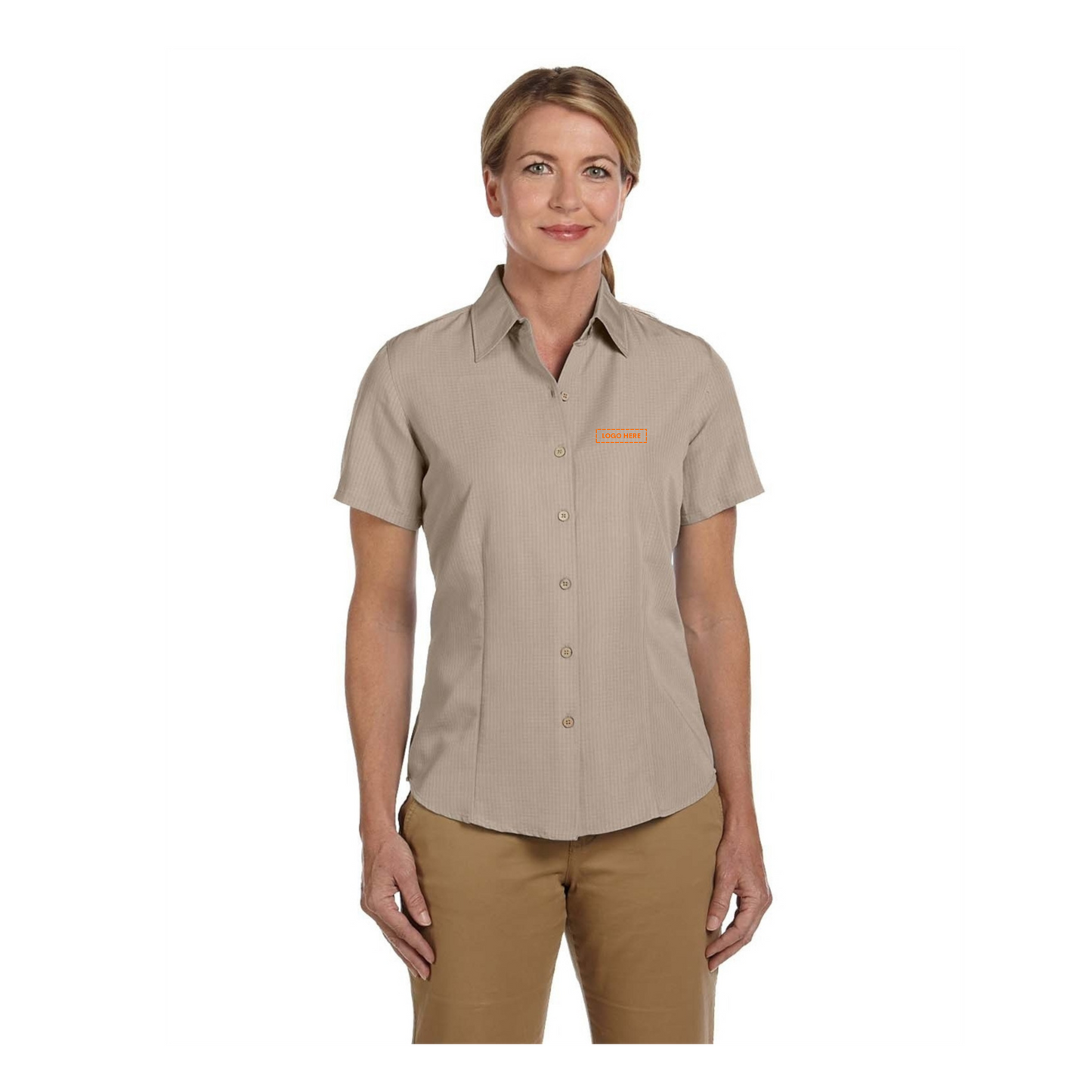 Harriton Ladies' Barbados Textured Camp Shirt